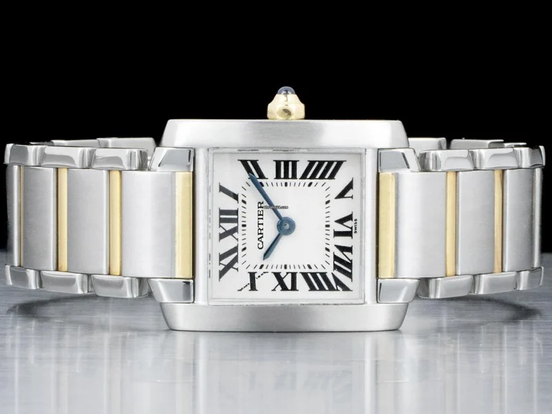 Cartier Tank Française Women Quartz Silver Bicoloured Watch W2TA0003 - Image 3