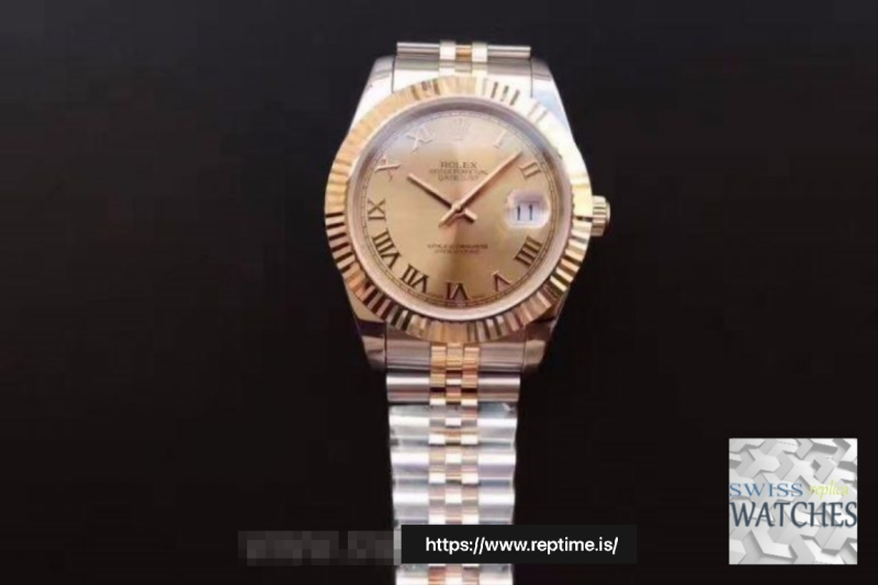 ROLEX DATEJUST GOLD DIAL 18K YELLOW GOLD 41MM SWISS REPLICA 126333.007 - Image 9