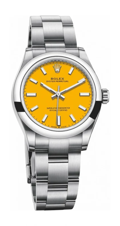 ROLEX OYSTER PERPETUAL YELLOW DIAL SCRATCH PROOF 36MM SWISS REPLICA m126000.0004