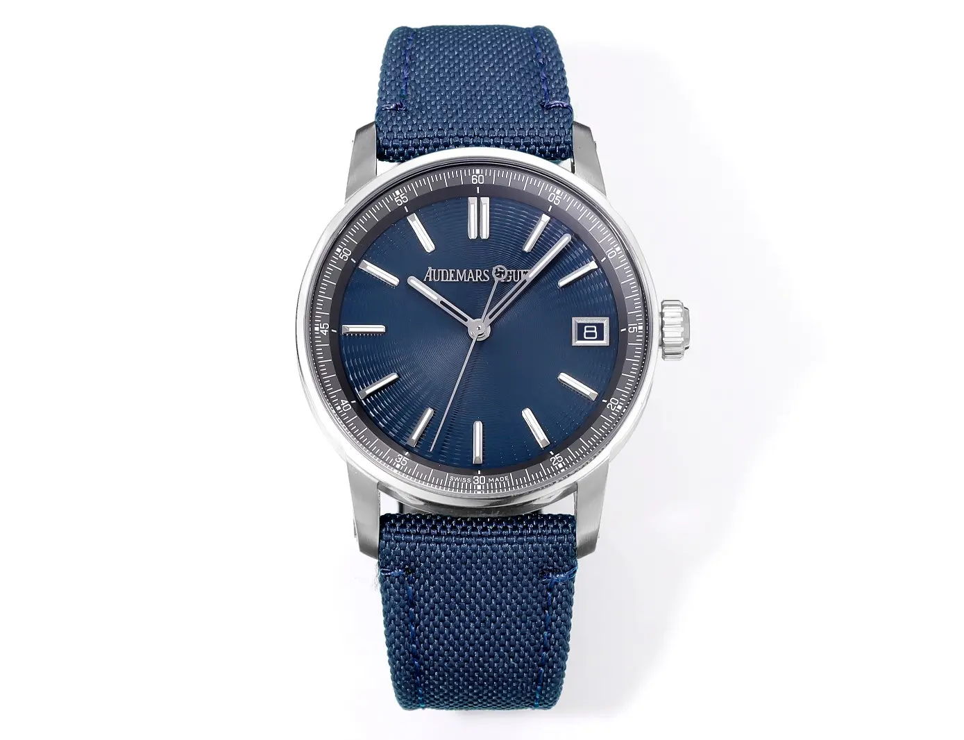 watch Audemars Piguete CODE 11.59 Automatic Watch - Night Blue Dial, Stainless Steel Case, Blue Fabric Strap, 41mm